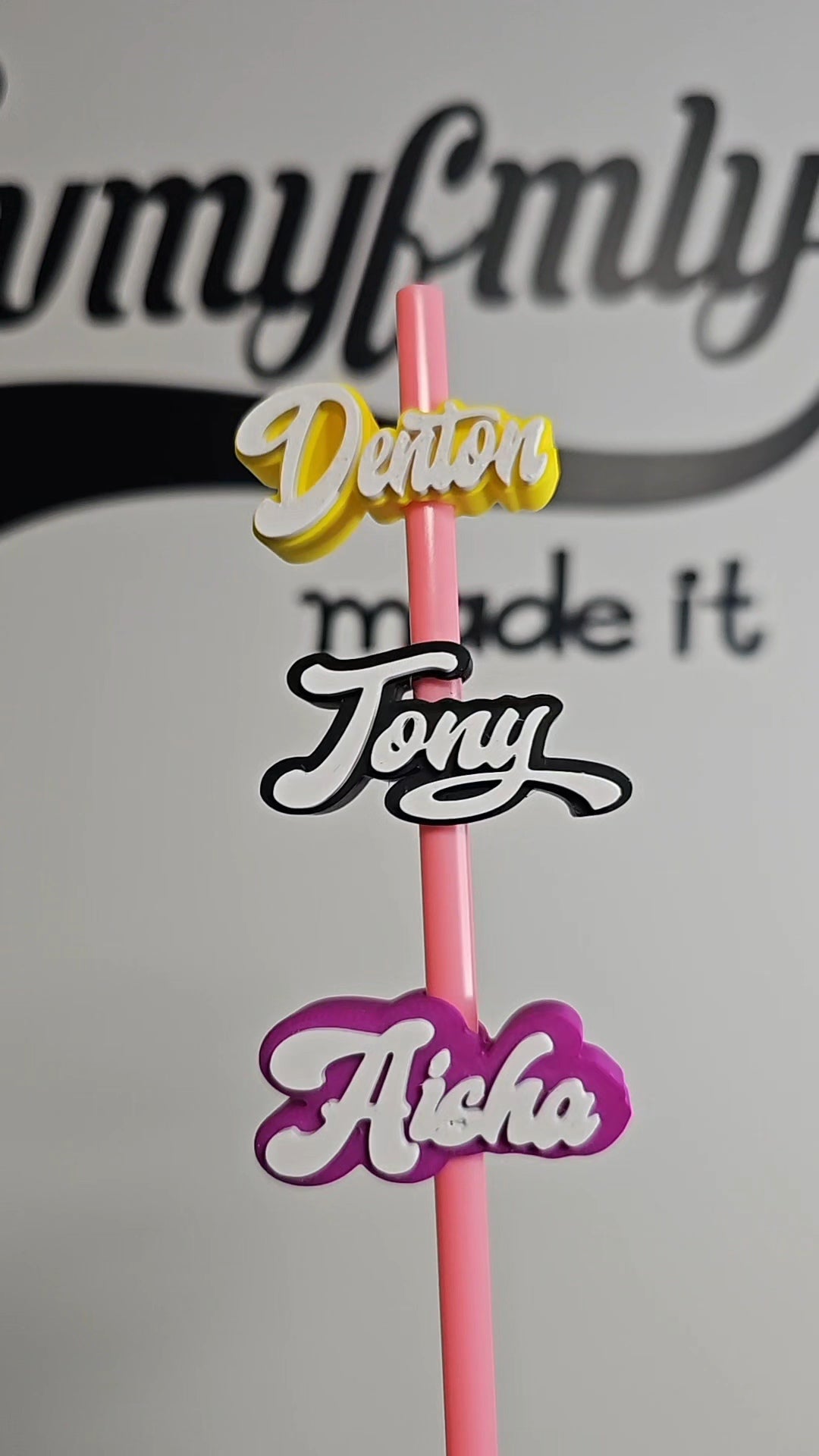 3d Name Straw Topper