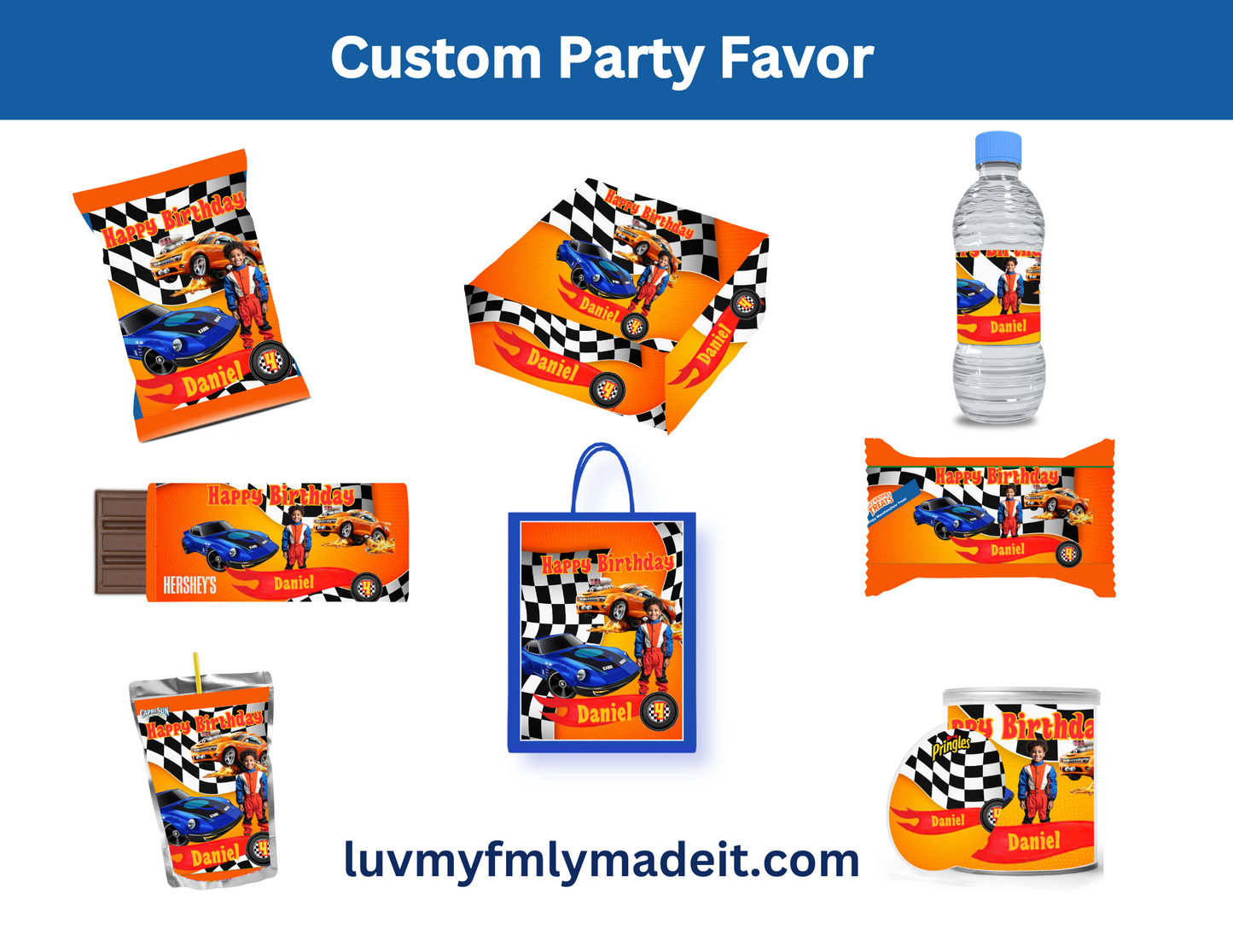 Hot Wheels Party Favor Bundle Template