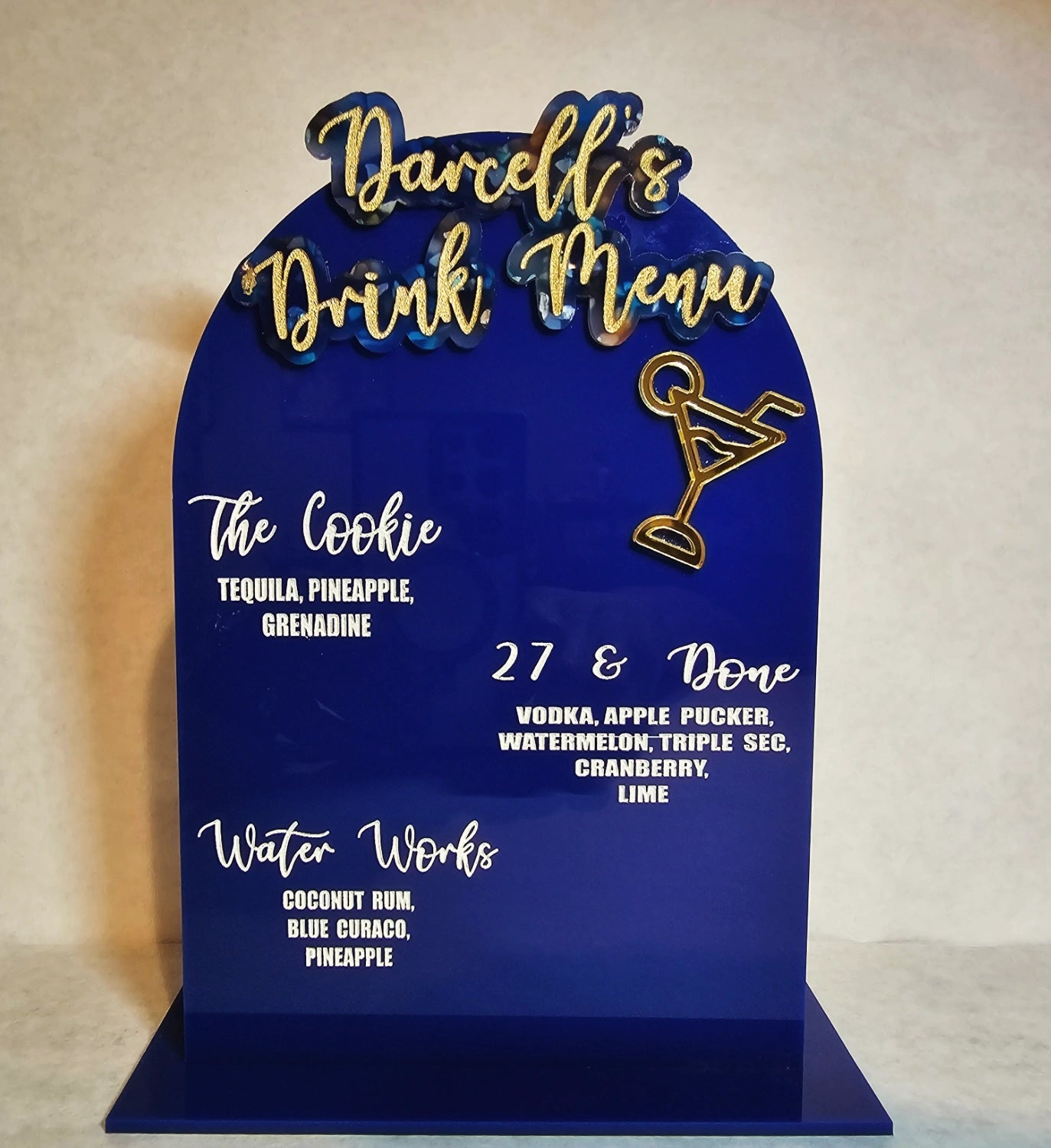 Custom Acrylic Drink Menu