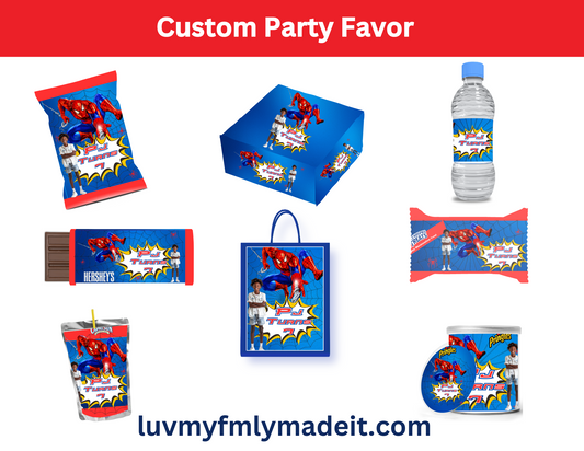 Spiderman Party Favor Bundle Template