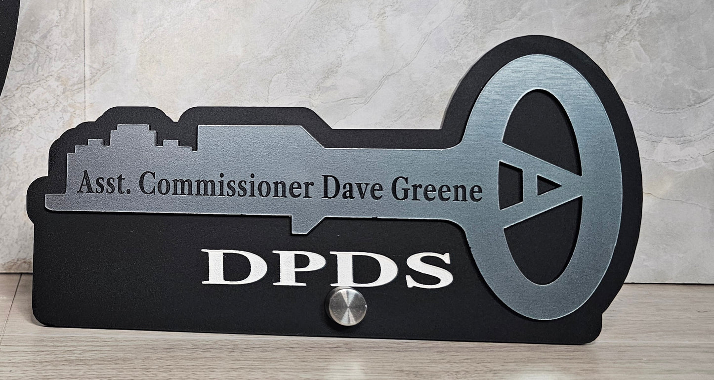 Folger Adams Key Desk Plaque